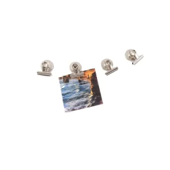 Clip magnetica in metallo 3x4 cm set 4 pz colore silver