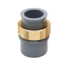 Codulo diritto multiuso pvc grigio ad incollo ø40/32 mm con dado ottone Ø 1"1/4