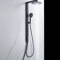 Colonna doccia Aura 3 getti deviatore a 3 vie con bodyjets nero
