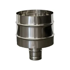 Comignolo antivento antipioggia tondo inox AISI 304 Ø 100 mm
