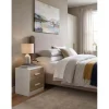 Comodino in pannello truciolare con 2 cassetti 40x34x45 cm bianco
