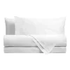 Completo letto matrimoniale bianco tinta unita 100% cotone