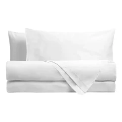Completo letto matrimoniale bianco tinta unita 100% cotone