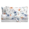 Completo letto matrimoniale stampato floreale azzurro