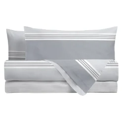 Completo letto singolo stampato geometrico grigio