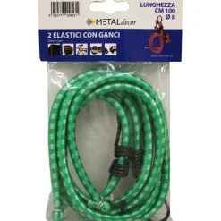 Confezione 2 elastici portabagagli con gancio in metallo lungh. 100 cm