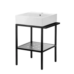 Consolle a terra Idrostile Studio Design con lavabo 56.5x50 cm bianco