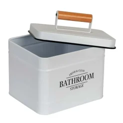 Contenitore da bagno con coperchio Pali bianco