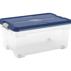 Contenitore in plastica Cadiz 38x58x27 cm L trasparente/blu