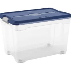 Contenitore in plastica Cadiz 38x58x37 cm XL trasparente/blu