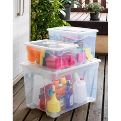 Contenitore in plastica OBI Santos Box 56x38x36 cm XL trasparente