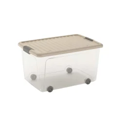 Contenitore W Box L 50 l Trasparente/Bianco Gesso 56,5x39x31,5H cm