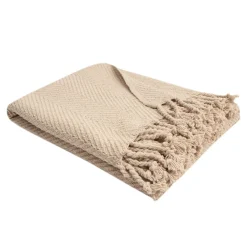 Coperta cotone Kalinda ecrù 120x150 cm