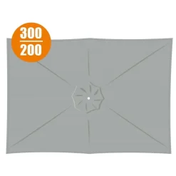 Copertura in poliestere 160gr per ombrellone rettangolare 3x2m grigio