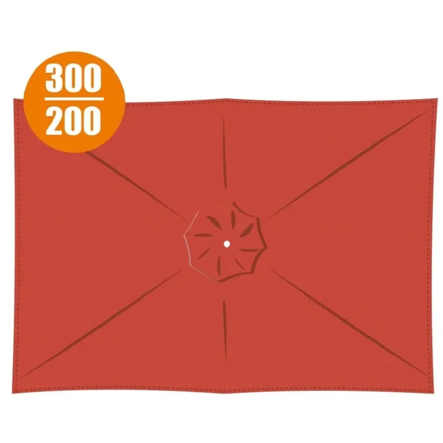Copertura in poliestere 160gr per ombrellone rettangolare 3x2m mattone