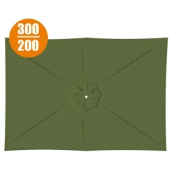 Copertura in poliestere 160gr per ombrellone rettangolare 3x2m verde