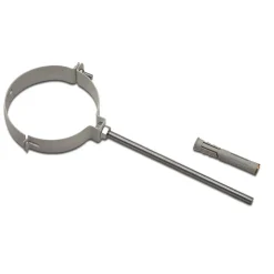 Coppia collari per tubi fumo con tassello Ø 80 mm bianco