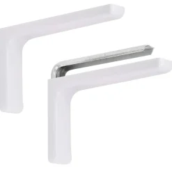 Coppia reggimensole in acciaio con cover bianca e tasselli mm 120x80x25