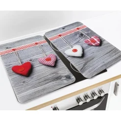Coprifornelli in vetro Universal Cuori 30x52 cm 2 pz