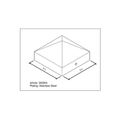 Copripalo in acciaio 70x70 mm