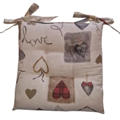 Coprisedia Relax trapuntato 40 cm x 40 cm cuori provenza