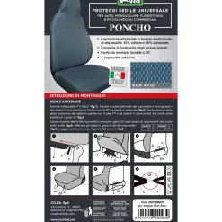 Coprisedile anteriore Poncho blu avio