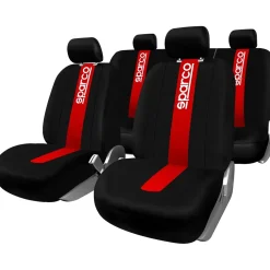 Coprisedili auto ContiClassic set completo 5 teste nero e rosso