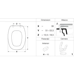 Copriwater ovale E123 in mdf dedicato bianco
