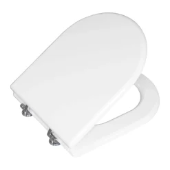Copriwater ovale Esedra in mdf bianco
