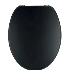 Copriwater ovale in mdf nero opaco