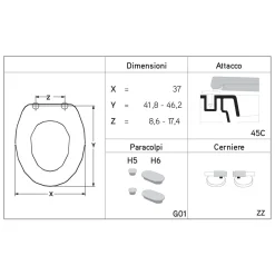Copriwater ovale in termoindurente bianco