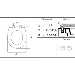Copriwater ovale universale in termoindurente bianco