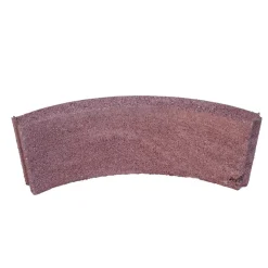 Cordolo liscio curvo in cemento 20x52,5x5 cm rosso