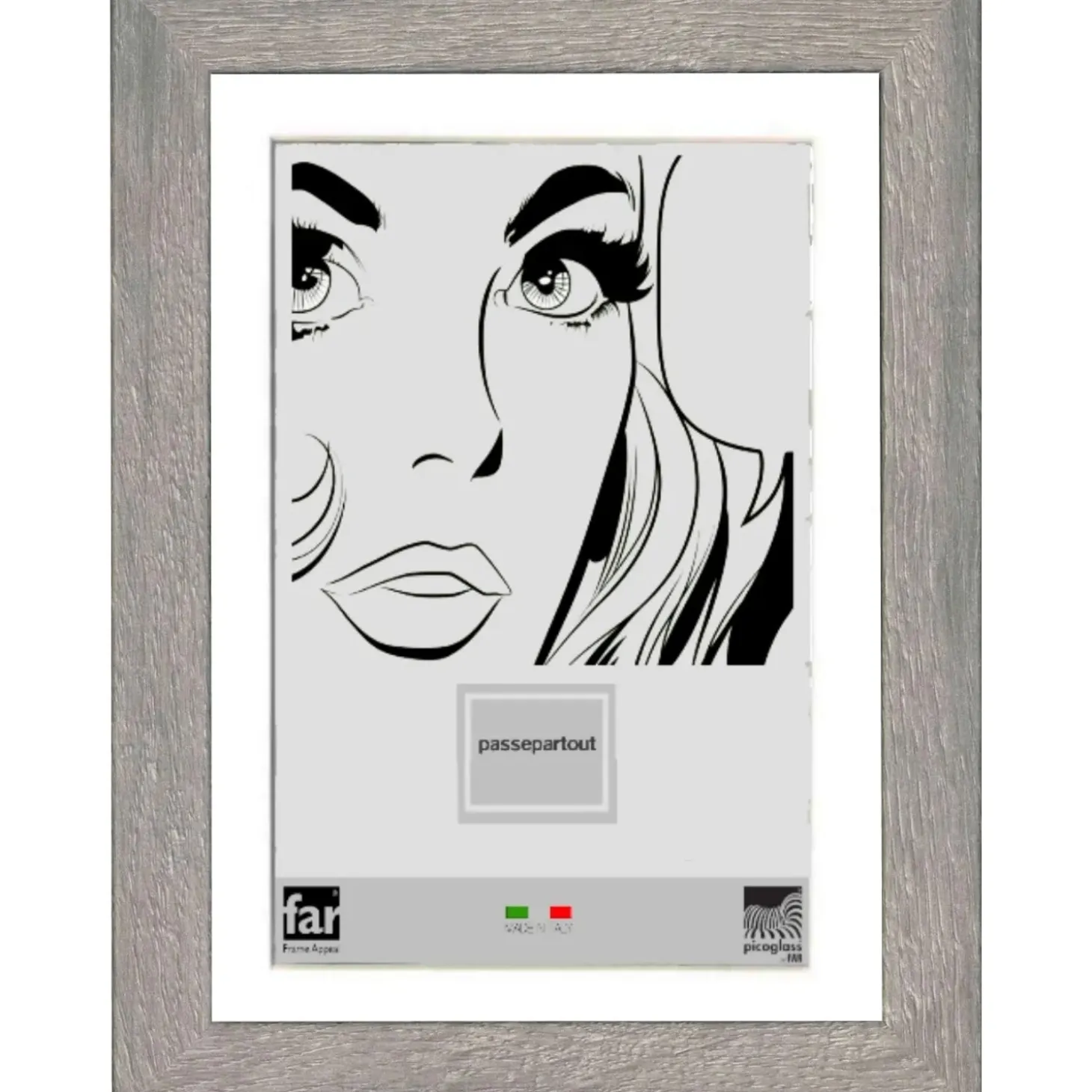 Cornice da muro Boyd con passepartout Grigio 40x50 cm