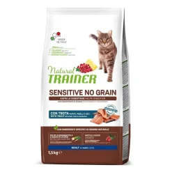 Croccantini per gatti Natural Trainer Sensitive No Grain Trota 1,5 kg