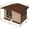 Cuccia per cani Bungalow Large verde 110x94x77 cm