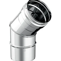 Curva a 45° diam. 100 acciaio inox sp.0,5 mm - mono parete