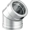 Curva a 45° diam.80/130 inox sp.0,5 mm - doppia parete