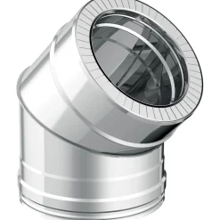 Curva a 45° diam.80/130 inox sp.0,5 mm - doppia parete