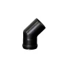 Curva a 45° per stufa a pellet Ø 80 mm x SP 1,2 mm con guarnizione