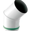 Curva 45° in acciaio vetrificato porcellanato bianco Ø 100
