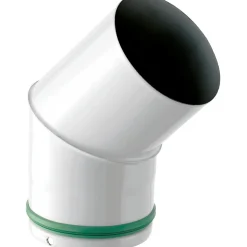 Curva 45° in acciaio vetrificato porcellanato bianco Ø 100