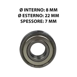 Cuscinetti a sfera rigidi misura 8x22x7 mm 2 pz