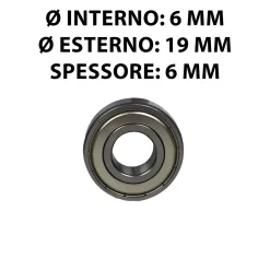 Cuscinetti a sfera rigidi misura 6x19x6 mm 2 pz