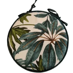 Cuscini per sedia Foglia verde 2 pz Ø 40 cm