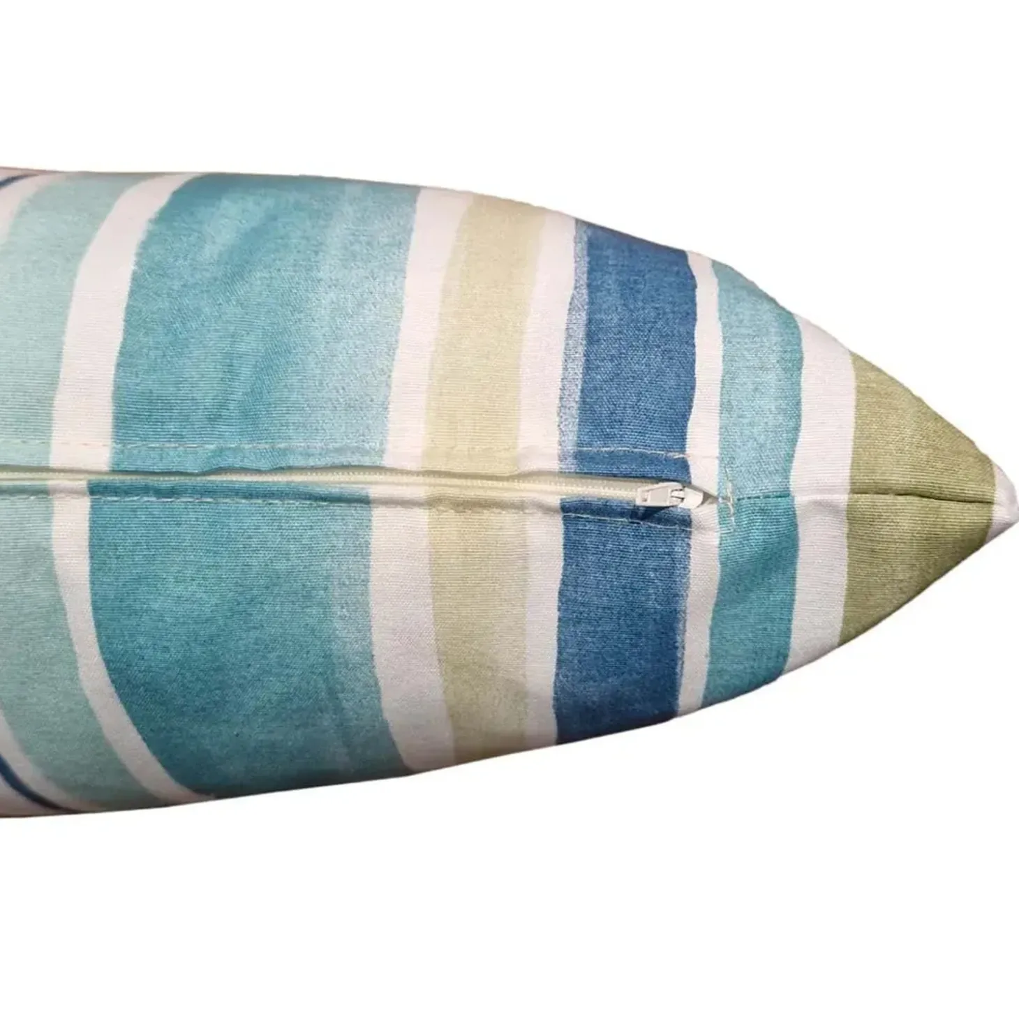 Cuscino bombato rettangolare arredo a righe azzurro 60x40 cm