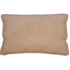 Cuscino con fascia e doppio piping beige 30x50 cm