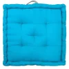 Cuscino da pavimento blu 45x45x10 cm