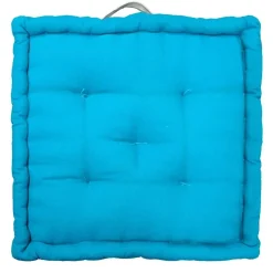 Cuscino da pavimento blu 45x45x10 cm