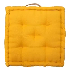 Cuscino da pavimento giallo 45x45x10 cm